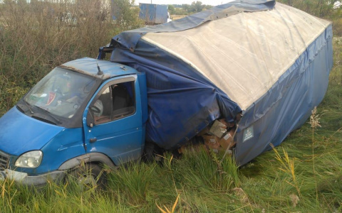 На трассе в Мордовии грузовой автомобиль съехал в кювет