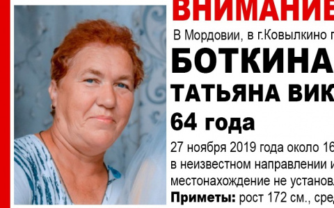 В Мордовии ищут пропавшую пенсионерку, которая страдает потерей памяти