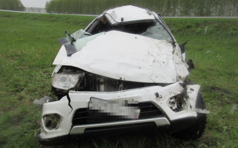 В Мордовии пьяный водитель «Мицубиси» улетел в кювет и разбил свою машину