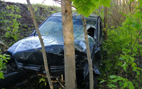В Мордовии водитель разбил «Рено», улетев в кювет