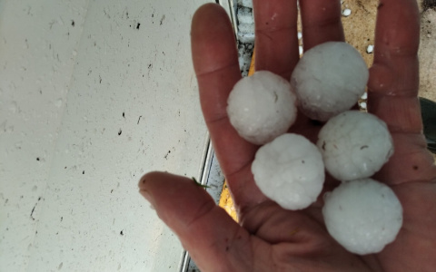 В Мордовии выпал гигантский град