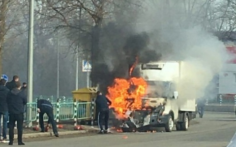 В Саранске произошло возгорание грузовика
