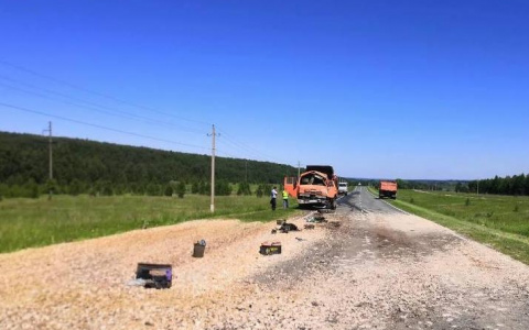 Самосвал перевернулся на автодороге в Мордовии, пострадал человек