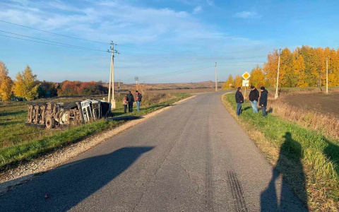 В Мордовии фура слетела в кювет: пострадал водитель