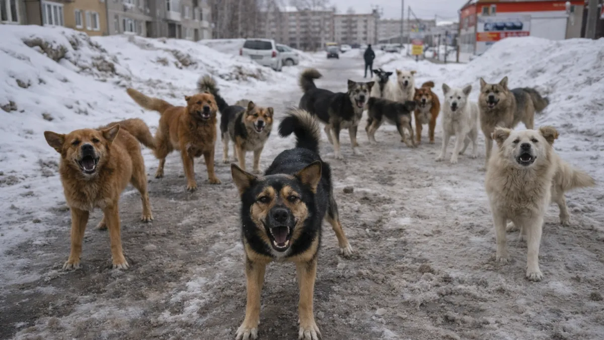 Жители Рузаевки пожаловались на стаю агрессивных собак в микрорайоне Кирзавод