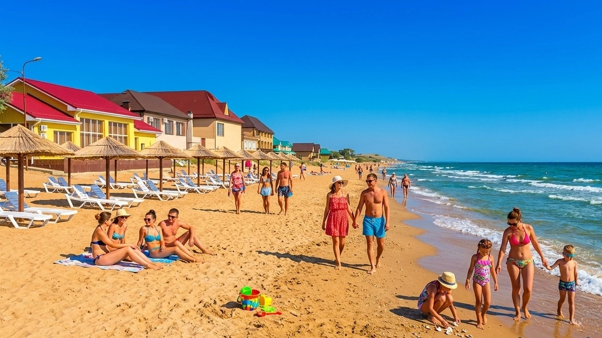 Турция с Египтом отдыхают: шикарный курорт на Азовском море – чистые пляжи, теплая вода, и детишкам раздолье