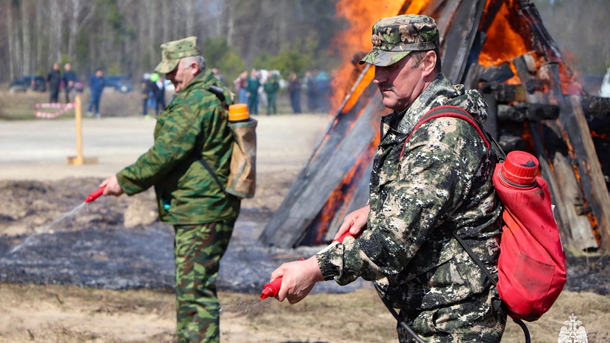 Учения: в Темникове успешно потушили лесной пожар
