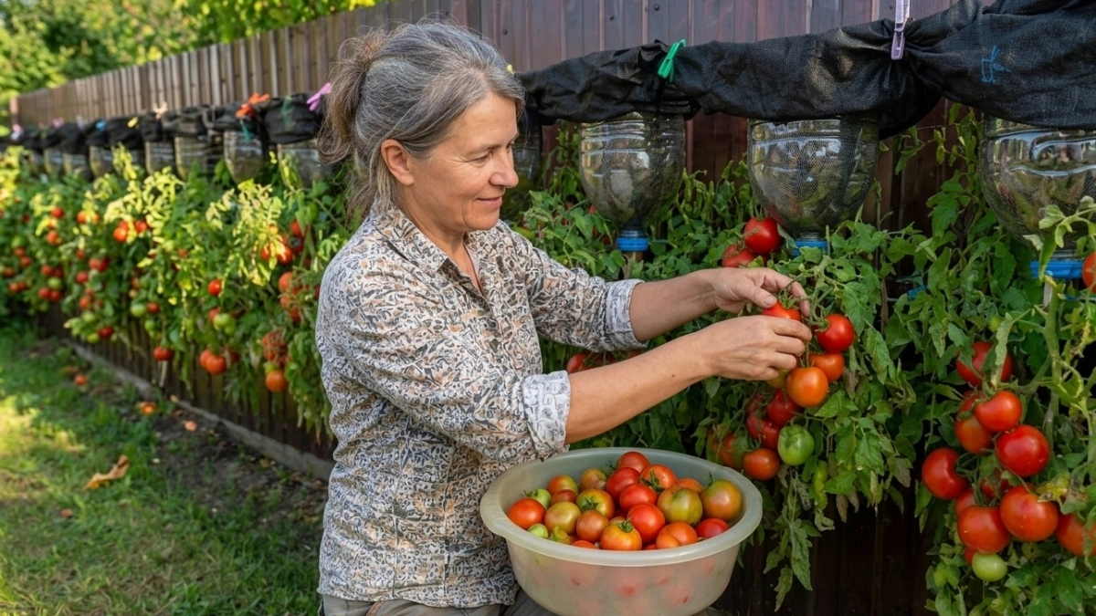 Спину на огороде больше не мучаю: выращиваю помидоры вверх ногами — без наклона и усилий - урожай снимаю ведрами даже на балконе
