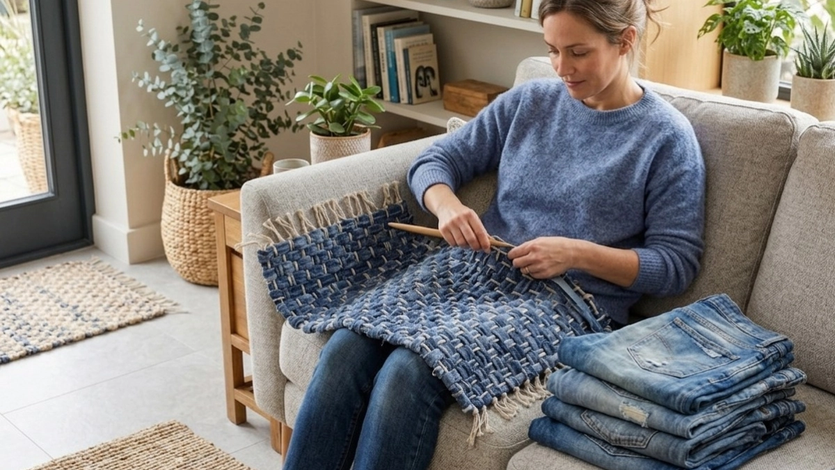 Не выкидываю заношенные джинсы: вот что из них мастерю, чтобы использовать в ванной