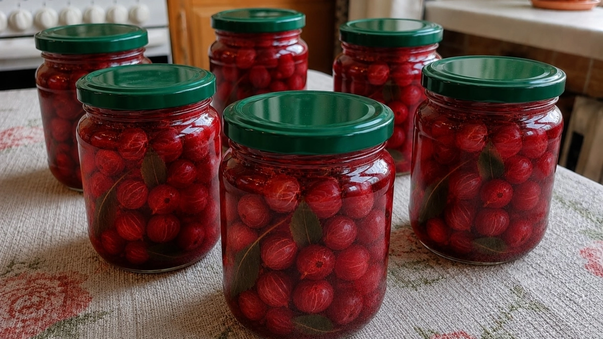 Варенье из крыжовника по-царски с вишневыми листьями: янтарное лакомство на всю зиму
