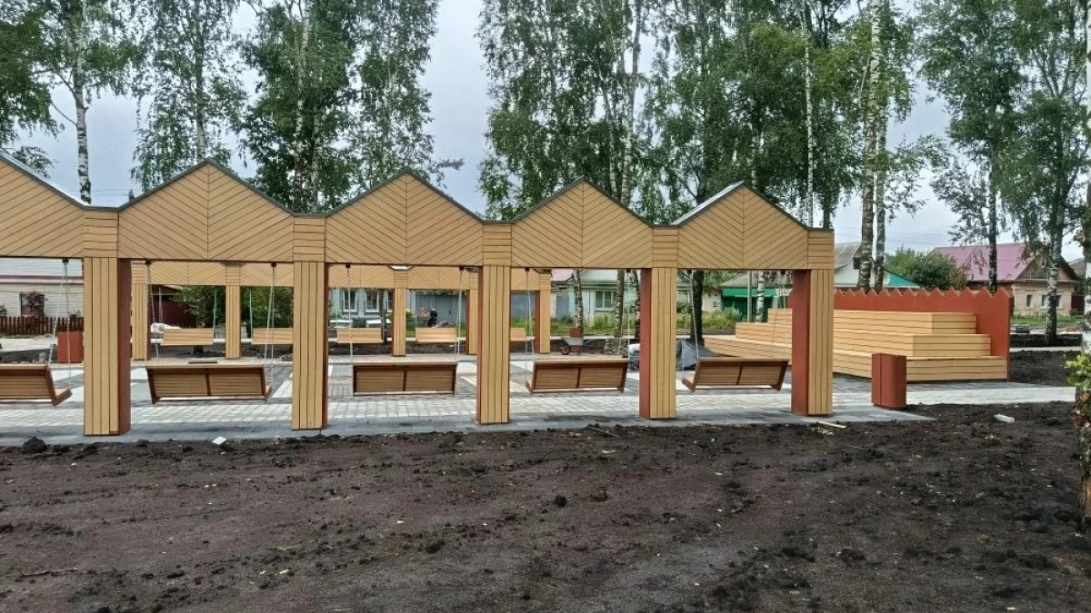 В Инсарском районе Мордовии завершается благоустройство «Сквера Побед»