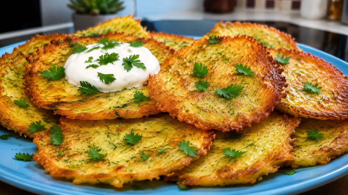 Готовлю в сезон чуть ли не каждый день: очень вкусные лепешки из кабачков - тоненькие, нежные, за вечер улетают как семечки